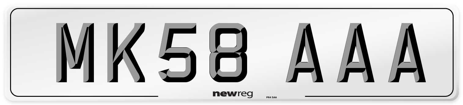 MK58 AAA Number Plate from New Reg